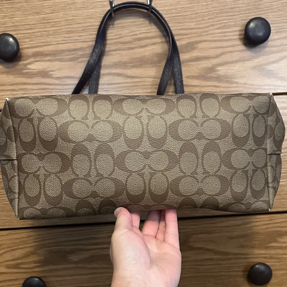 Coach Tan and Brown Signature Tote - Picture 3 of 9